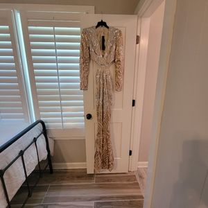 Formal Dress, Prom Dress, Size M Gold and Silver